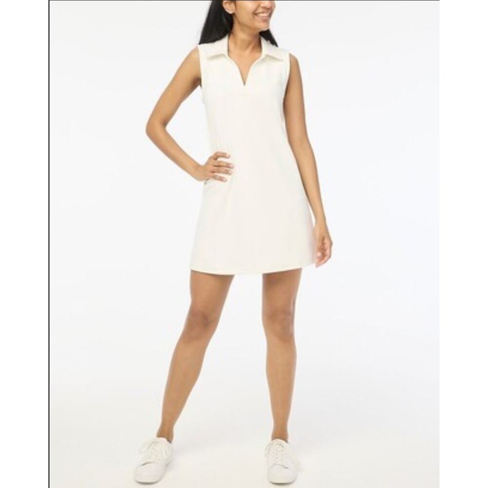 J.Crew Dress WMNS 2XL Ivory Polo Sleeveless Stretch Athleisure Country Club